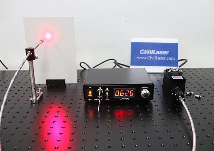 671nm 100mW Red Semiconductor Laser Coupled Fiber Output CW/Modulation